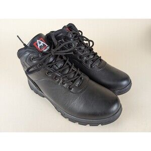 Avalanche Boots Mens 9.5 M Hiker Lace UpCombat Black Faux Leather Shoes NEW